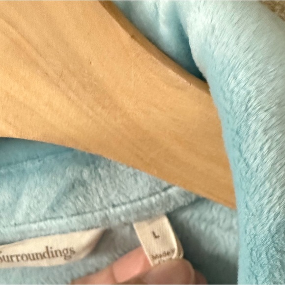 Soft Surroundings|Soft teddy button down shirt jacket (shacket) in blue•••Size L - Picture 11 of 15